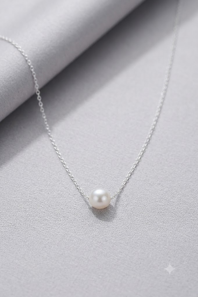 Single pearl pendant chain - Image 2