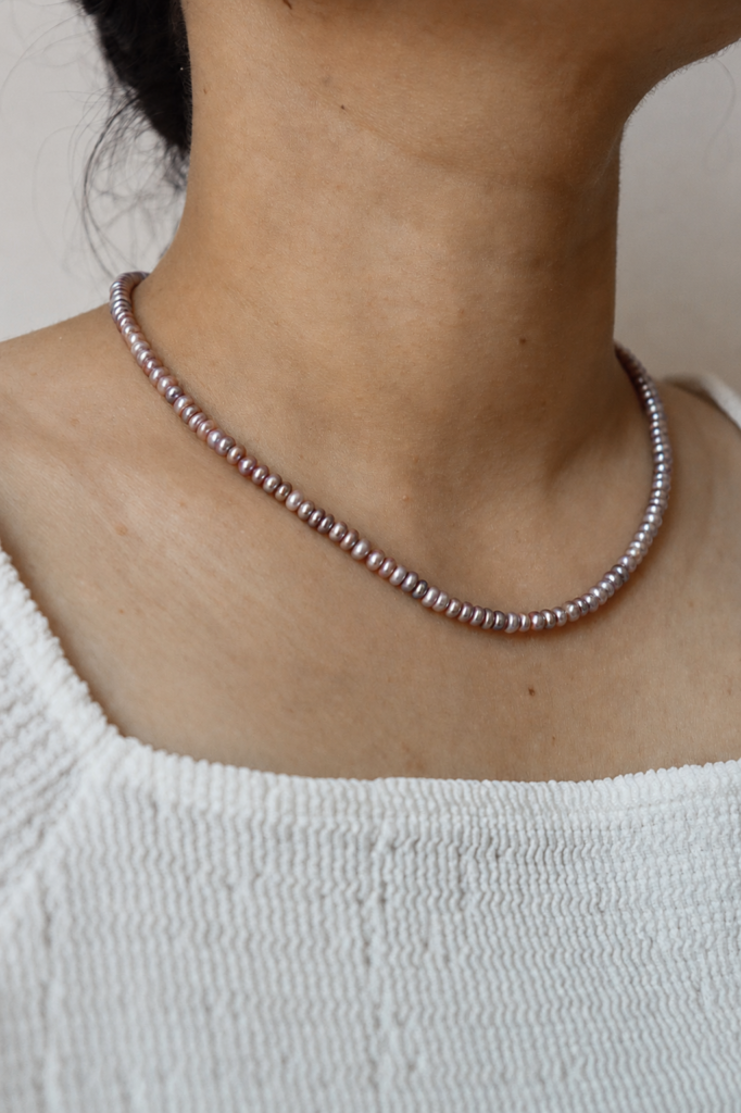 plum fresh water button pearls