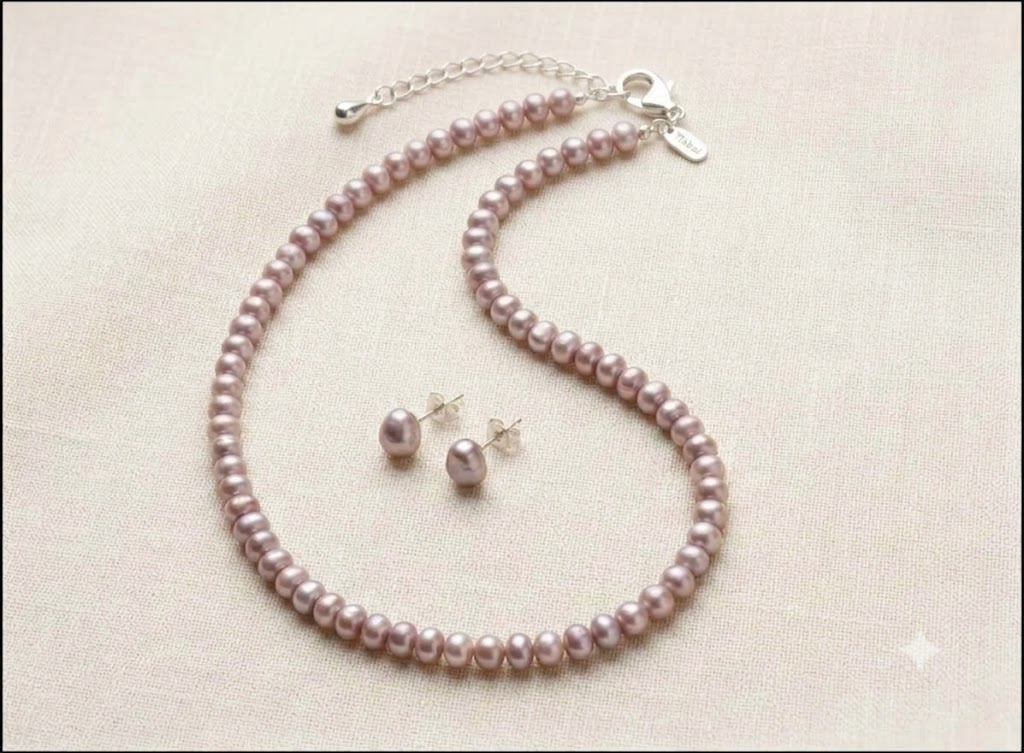 plum fresh water button pearls - Image 2